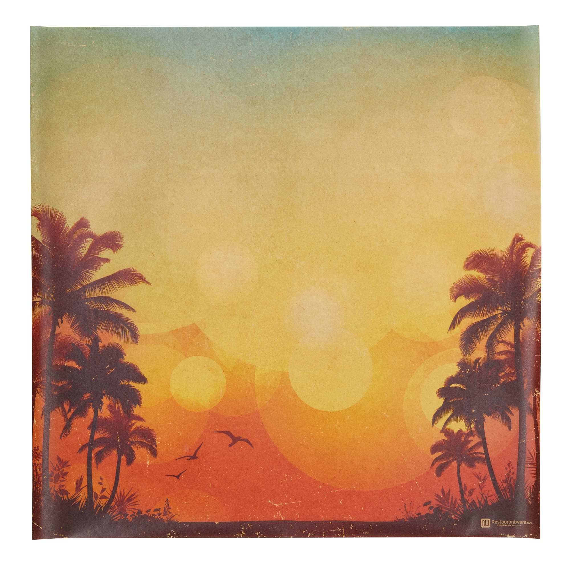 Chef 101 No PFAS Added Kraft Paper Food Wrap and Basket Liner - California Sunshine, Greaseproof, Compostable - 12" x 12" - 2000 count box