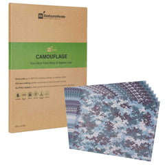 Chef 101 No PFAS Added Camouflage Paper Food Wrap and Basket Liner - Greaseproof, Compostable - 15