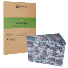 Chef 101 No PFAS Added Camouflage Paper Food Wrap and Basket Liner - Greaseproof, Compostable - 15