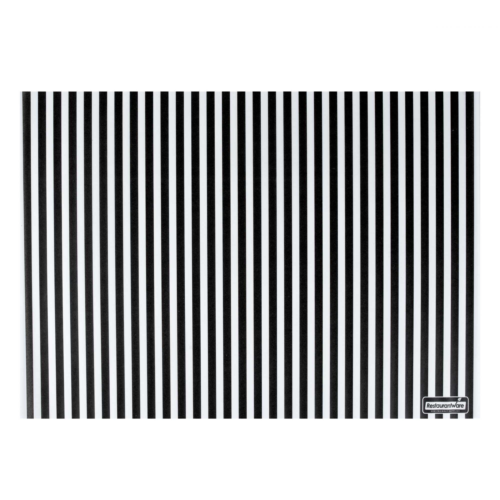 Chef 101 No PFAS Added Black and White Stripe Paper Food Wrap and Basket Liner - Greaseproof, Compostable - 15" x 11" - 2000 count box