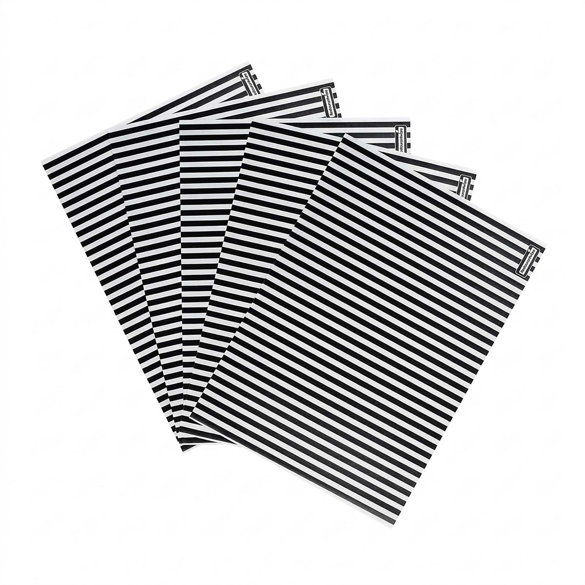 Chef 101 No PFAS Added Black and White Stripe Paper Food Wrap and Basket Liner - Greaseproof, Compostable - 15" x 11" - 2000 count box