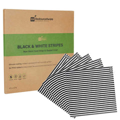 Chef 101 No PFAS Added Black and White Stripe Paper Bakery Wrap and Basket Liner - Greaseproof - 12