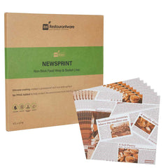 Chef 101 No PFAS Added Newsprint Paper Bakery Wrap and Basket Liner - Greaseproof - 12