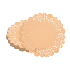 Pastry Tek Round Coral Paper Doilies - Lace - 8