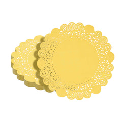 Pastry Tek Round Orange Paper Doilies - Lace - 8
