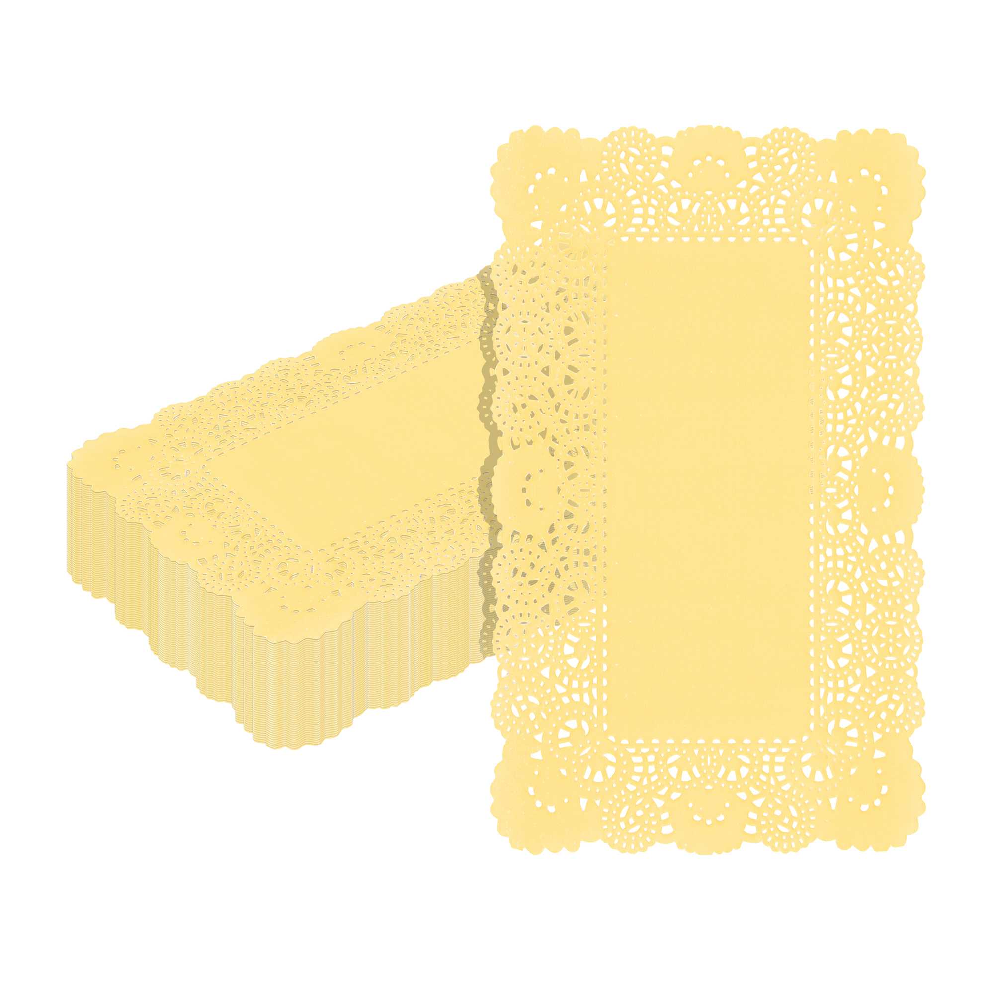 Pastry Tek Rectangle Orange Paper Doilies - Lace - 12" x 7" - 4000 count box