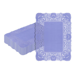 Pastry Tek Rectangle Purple Paper Doilies - Lace - 15 3/4