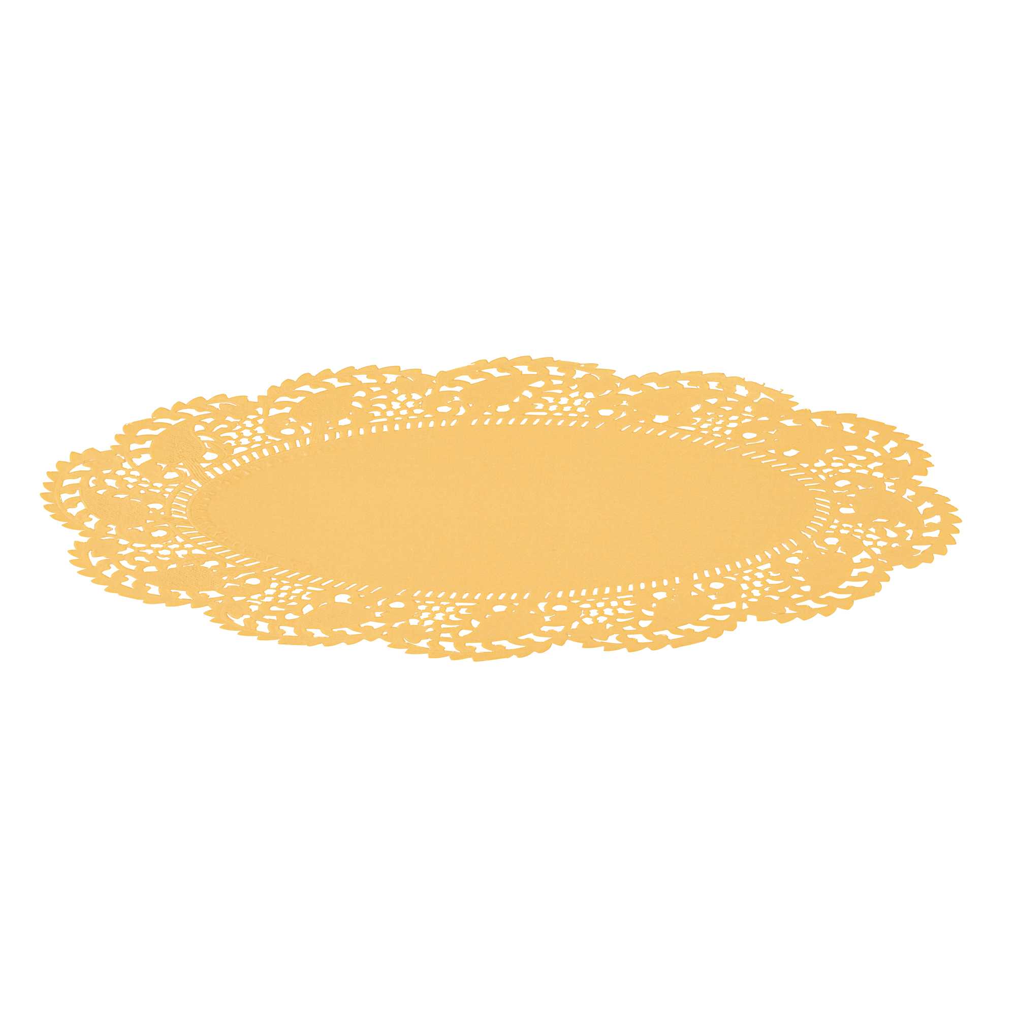 Pastry Tek Oval Orange Paper Doilies - Lace - 9" x 6 1/2" - 4000 count box