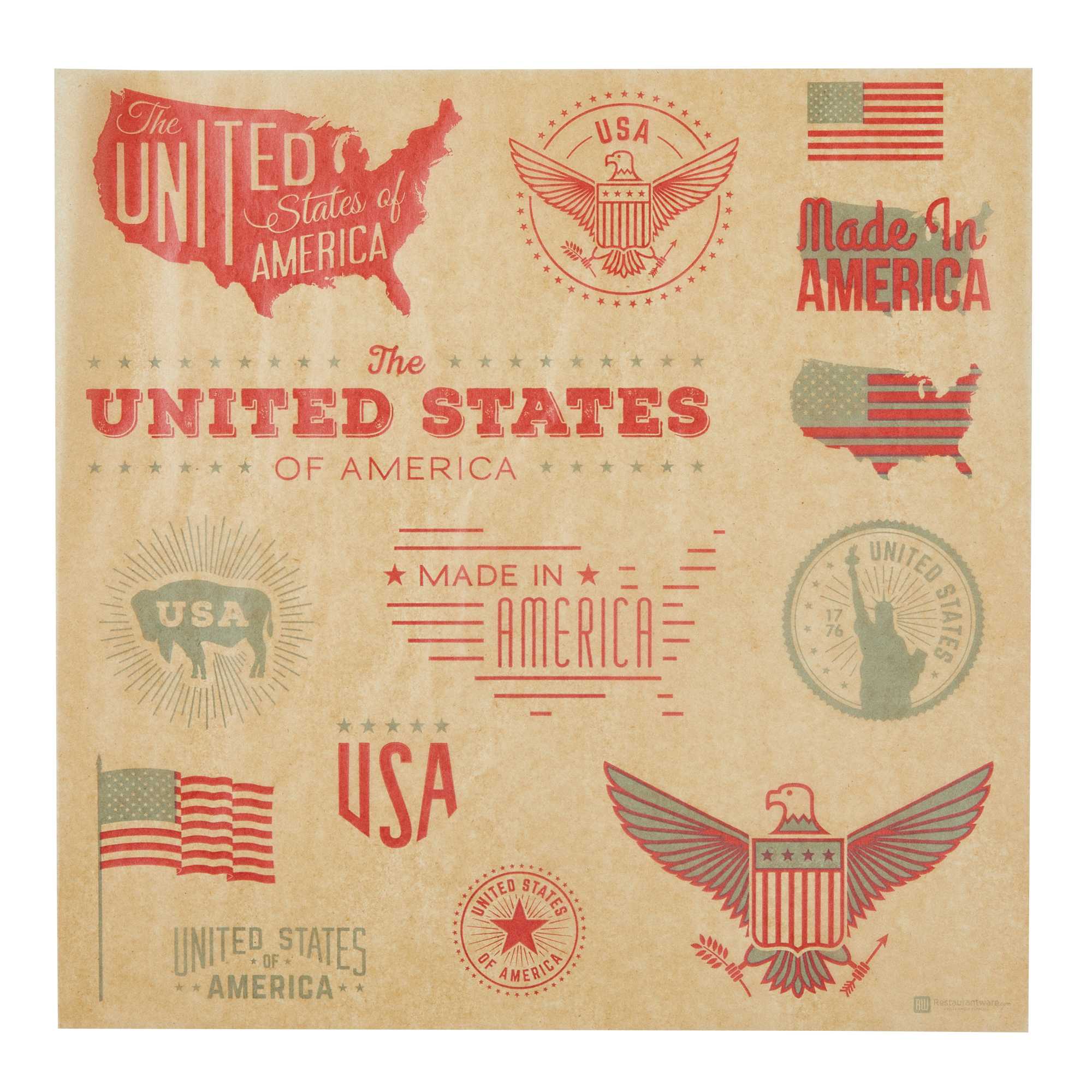 Chef 101 No PFAS Added Kraft Paper Food Wrap and Basket Liner - Born in the USA, Greaseproof, Compostable - 12" x 12" - 2000 count box