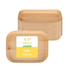 Cater Tek Rectangle Food Tray - Faux Wood - 6 1/2