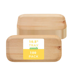 Cater Tek Rectangle Food Tray - Faux Wood - 10 1/2