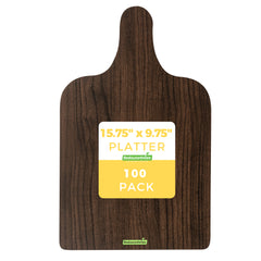 Cater Tek Dark Cheese / Charcuterie Board - Faux Wood - 15 3/4