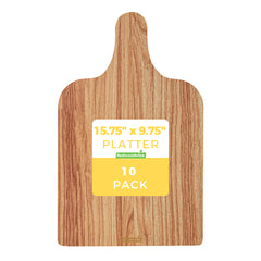 Cater Tek Natural Cheese / Charcuterie Board - Faux Wood - 15 3/4