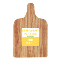 Cater Tek Natural Cheese / Charcuterie Board - Faux Wood - 15 3/4