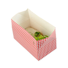 Bio Tek 71 oz Red Houndstooth Paper Lunch / Chicken Box - with Fast Top - 8 3/4