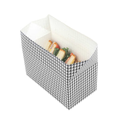 Bio Tek 80 oz Black Houndstooth Paper Lunch / Chicken Box - with Fast Top - 9