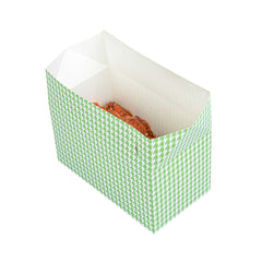 Bio Tek 80 oz Green Houndstooth Paper Lunch / Chicken Box - with Fast Top - 9