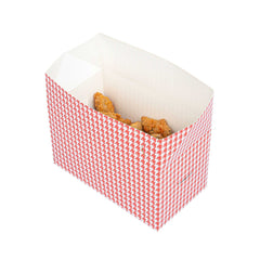 Bio Tek 80 oz Red Houndstooth Paper Lunch / Chicken Box - with Fast Top - 9