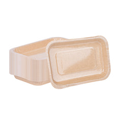 Pastry Tek 15 oz Rectangle Kraft Paperboard Tray - Oven-Safe - 8 1/4