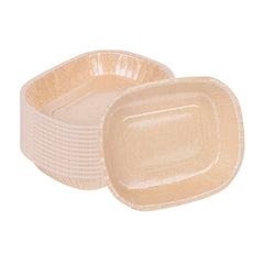 Pastry Tek 32 oz Rectangle Kraft Paperboard Tray - Oven-Safe - 9