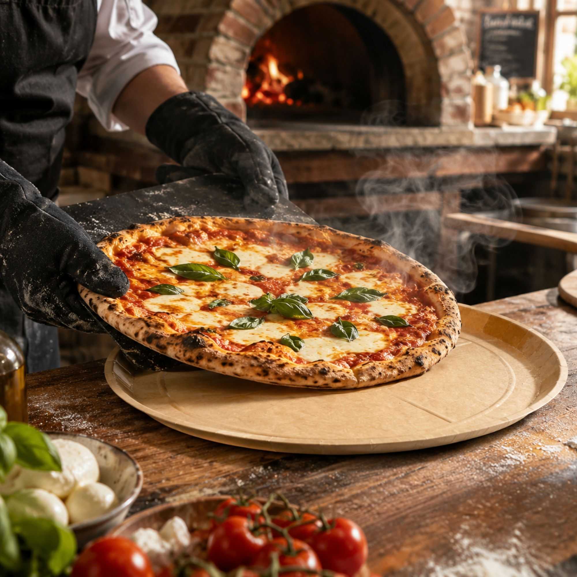 Eco Pie Round Kraft Paperboard Pizza Tray - Oven-Safe - 18'' - 50 count box