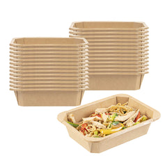 Sustain 41 oz Octagonal Kraft Paper Take Out Container - with PLA Lining, Compostable - 8 3/4
