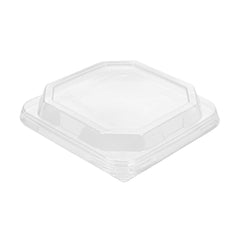 Sustain Octagonal Clear PLA Plastic Dome Lid - Fits 22 oz Container - 6 1/4