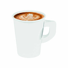 Restpresso 9 oz White Paper Coffee Cup - with Handle, Single Wall - 3