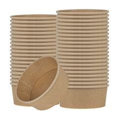 Bio Tek 37 oz Round Kraft Paper Take Out Container - 6 1/2