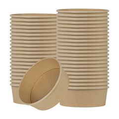Bio Tek 45 oz Round Kraft Paper Take Out Container - 7 1/4