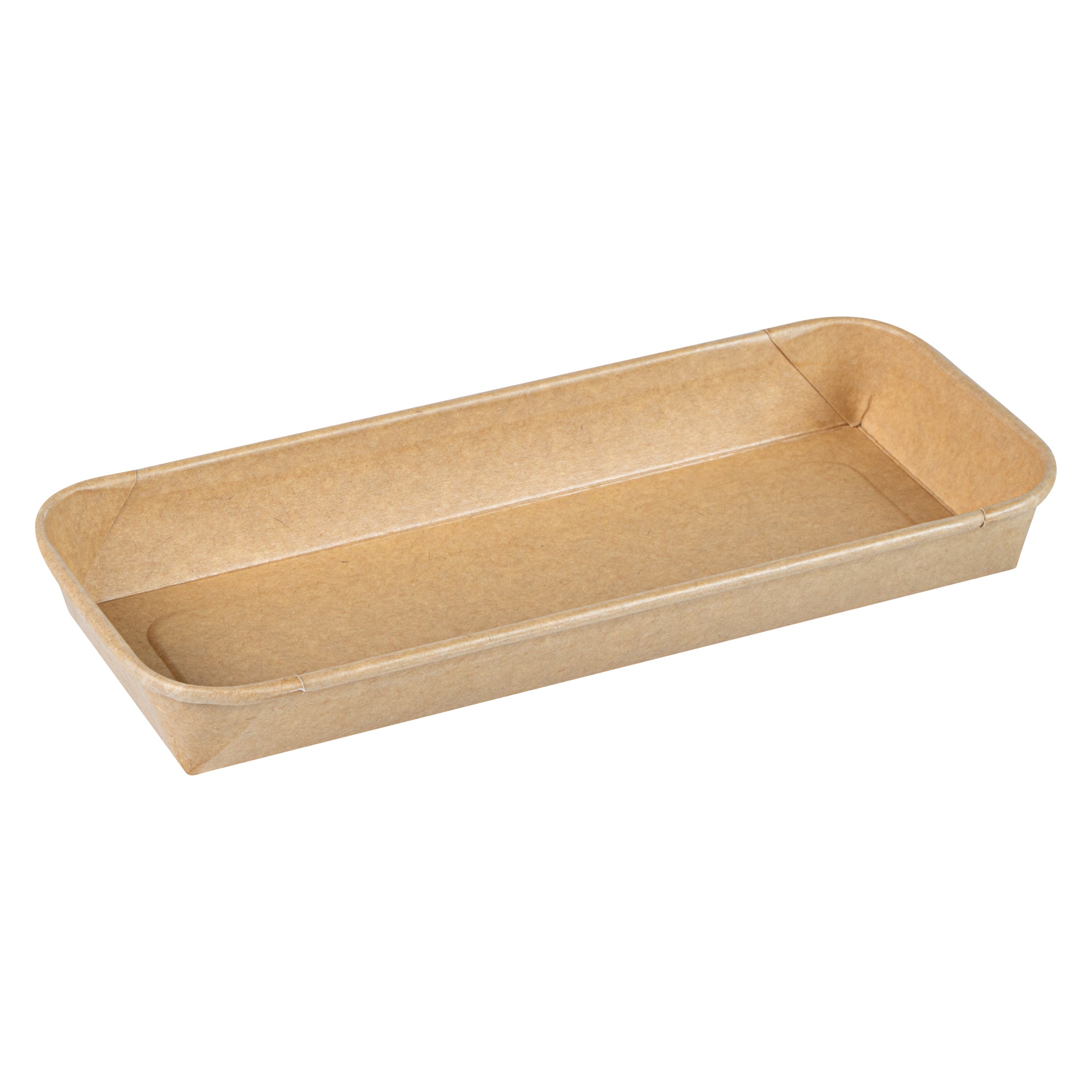 Matsuri Vision 10 oz Rectangle Kraft Paper Sushi Container - 8 3/4" x 3 1/2" x 1" - 100 count box
