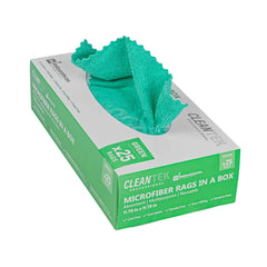 Clean Tek Professional Green Microfiber Rags In A Box - 11 3/4