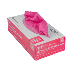 Clean Tek Professional Pink Microfiber Rags In A Box - 11 3/4