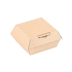 Bio Tek Square Kraft Paper Corrugated Clamshell Container - 4