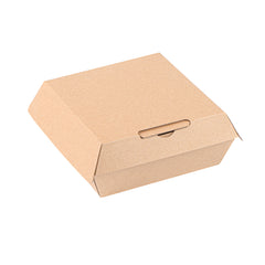 Bio Tek Square Kraft Paper Corrugated Clamshell Container - 5 1/2