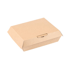 Bio Tek Rectangle Kraft Paper Corrugated Clamshell Container - 8