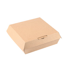 Bio Tek Square Kraft Paper Corrugated Clamshell Container - 8