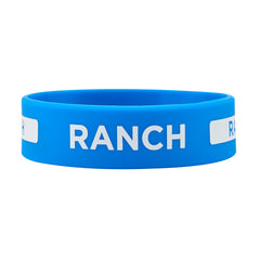 First In First Out Blue Silicone Ranch Label Band - Fits 16, 20 and 24 oz Squeeze Bottles - 10 count box