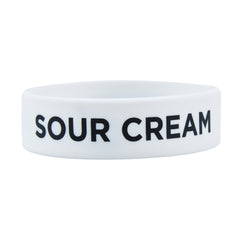 First In First Out White Silicone Sour Cream Label Band - Fits 16, 20 and 24 oz Squeeze Bottles - 10 count box