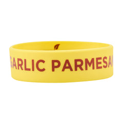 First In First Out Yellow Silicone Garlic Parmesan Label Band - Fits 16, 20 and 24 oz Squeeze Bottles - 10 count box