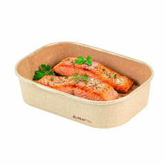 Heat Tek 17 oz Oval Kraft Paper Serving Container - Oven-Safe - 6 3/4