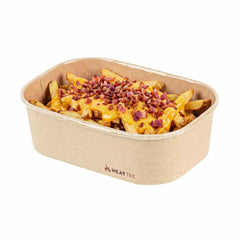 Heat Tek 20 oz Oval Kraft Paper Serving Container - Oven-Safe - 6 3/4