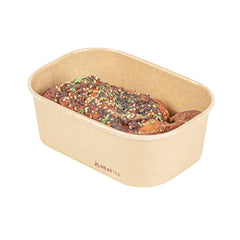 Heat Tek 25 oz Oval Kraft Paper Serving Container - Oven-Safe - 6 3/4