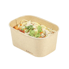 Heat Tek 34 oz Oval Kraft Paper Serving Container - Oven-Safe - 6 3/4