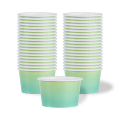 Coppetta 8 oz Round Teal And Green Ombre Paper To Go Cup - 3 3/4