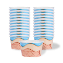Coppetta 8 oz Round Frosty Delight Paper To Go Cup - 3 3/4