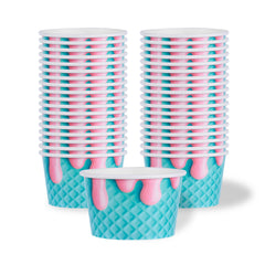 Coppetta 8 oz Round Bubblegum Splash Paper To Go Cup - 3 3/4