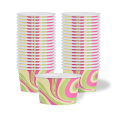 Coppetta 8 oz Round Pastel Groove Paper To Go Cup - 3 3/4