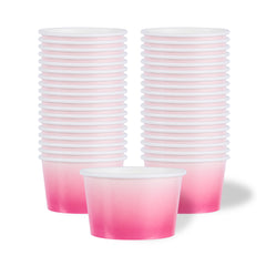 Coppetta 8 oz Round Pink And White Ombre Paper To Go Cup - 3 3/4