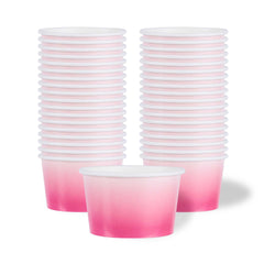 Coppetta 8 oz Round Pink And White Ombre Paper To Go Cup - 3 3/4